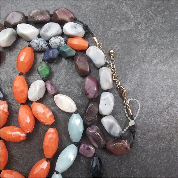 NEW. Colorful Multi Strand Beaded Necklace.20-23”. - Picture 7 of 9